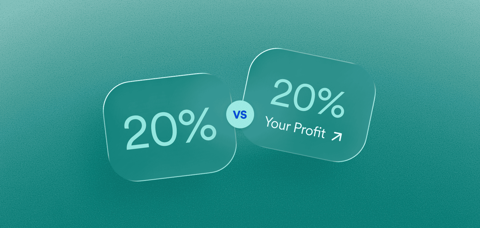A comparison of data labeling styles on a teal background. The left side shows a "bad" example where a "20%" figure is displayed without context or labels. The right side shows a "good" example where the "20%" is clearly labeled as "Your Profit" and accompanied by an upward-pointing arrow icon, providing the descriptive context necessary for all users.